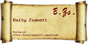 Baity Zsanett névjegykártya